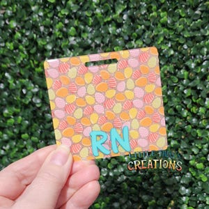 Easter Egg Badge Buddy: Acrylic Spring Badge Reel Accessory