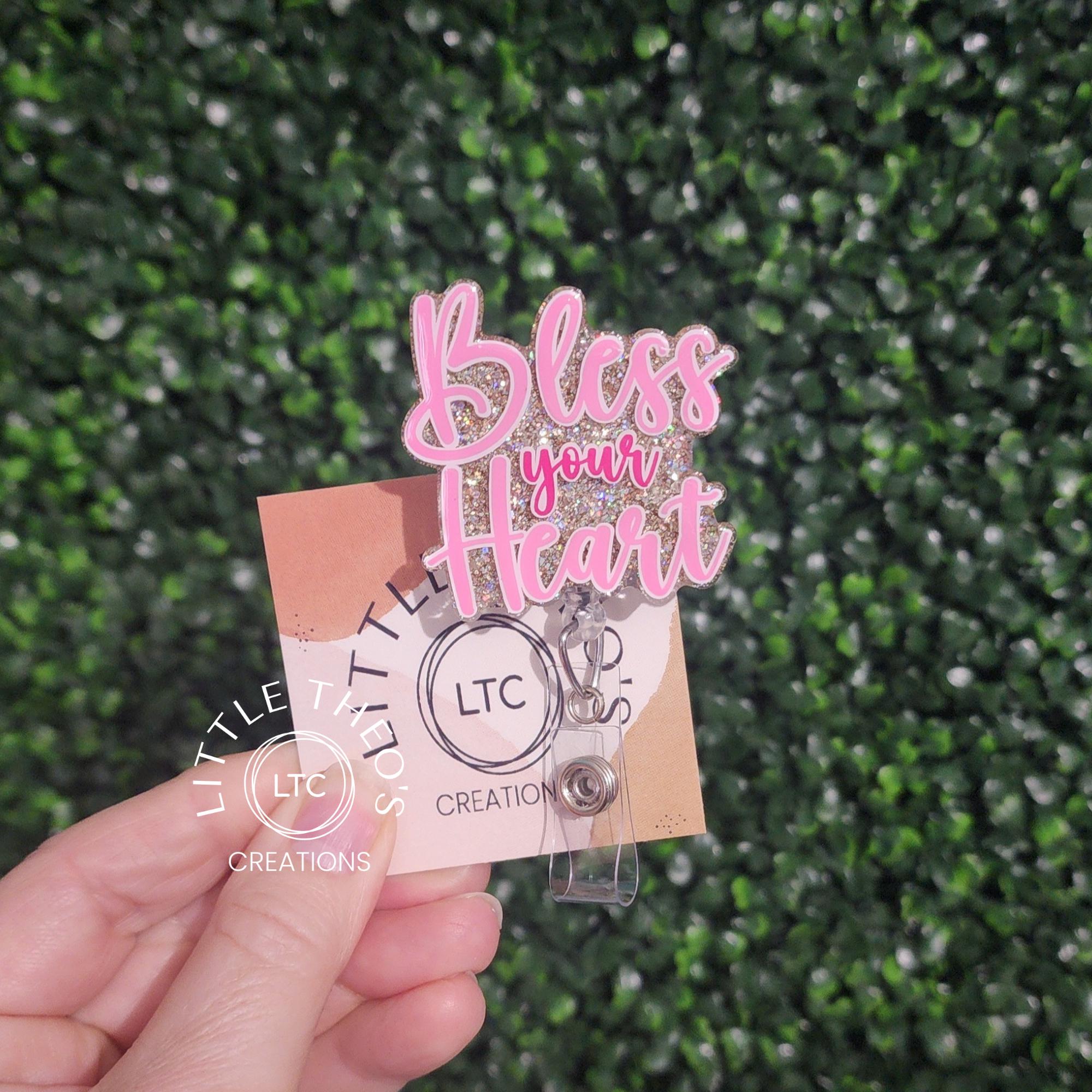 Bless Your Heart Badge Reel: Funny Southern Saying Retractable ID Clip