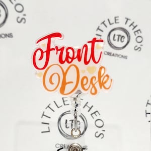 Front Desk Badge Reel, Receptionist Badge Reel, Customer Service Badge Reel, Office Staff Badge Holder, Cute Badge Reel, Retractable