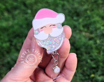 Santa Badge Reel, Christmas Holiday Nurse Medical ID Badge