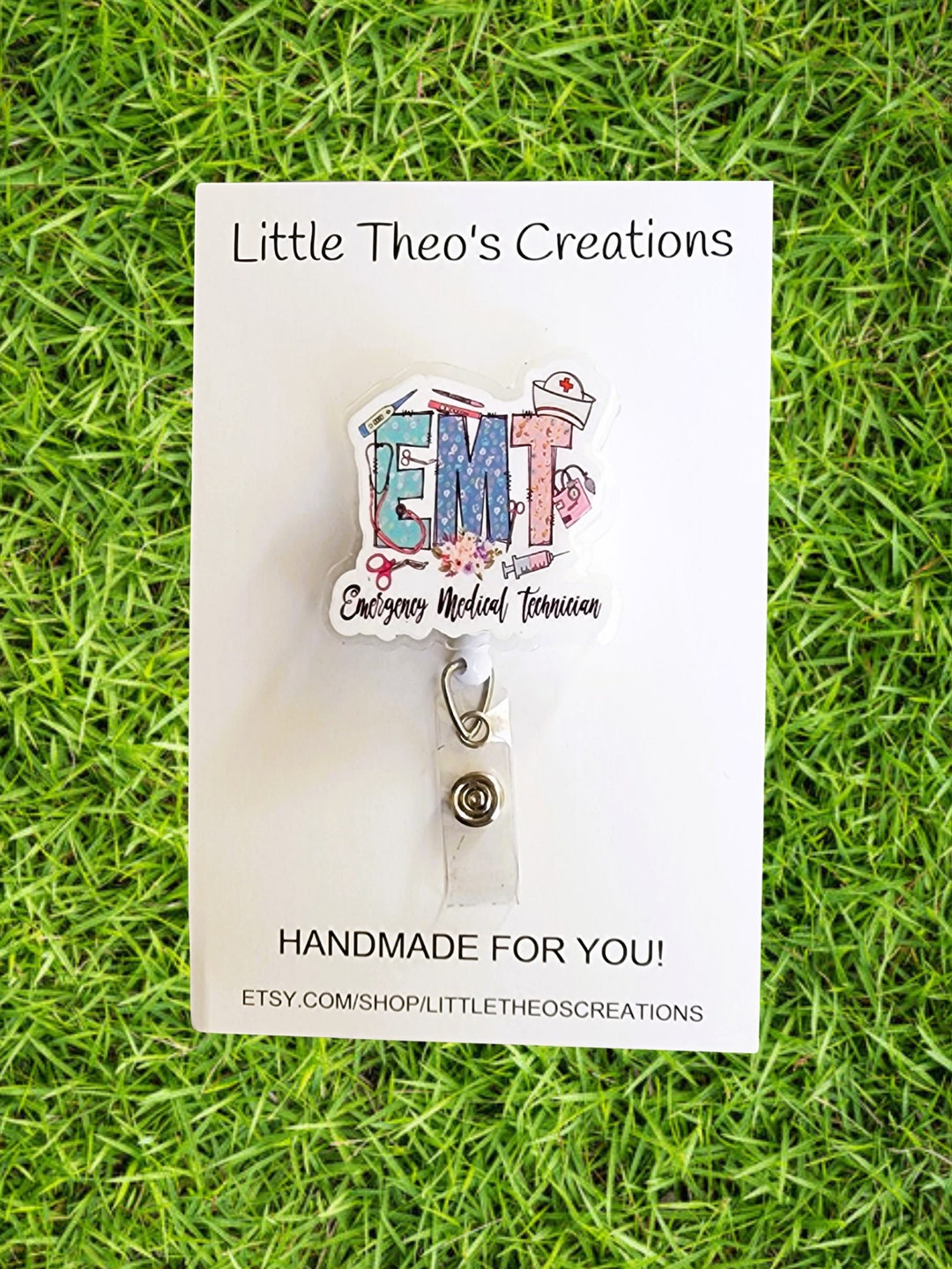 EMT Badge Reel Medical Badge Clip Cute Badge Reel EMT Gift Etsy