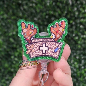 Reindeer Nurse Badge Reel: Interchangeable Christmas ID Holder