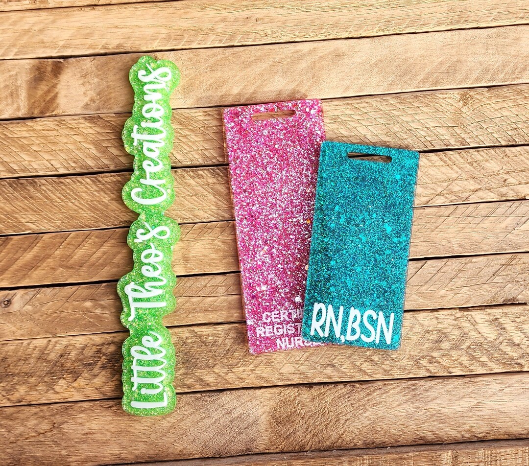 Custom Badge Buddy Vertical, Badge Buddy Glitter, Badge Buddy With Pin