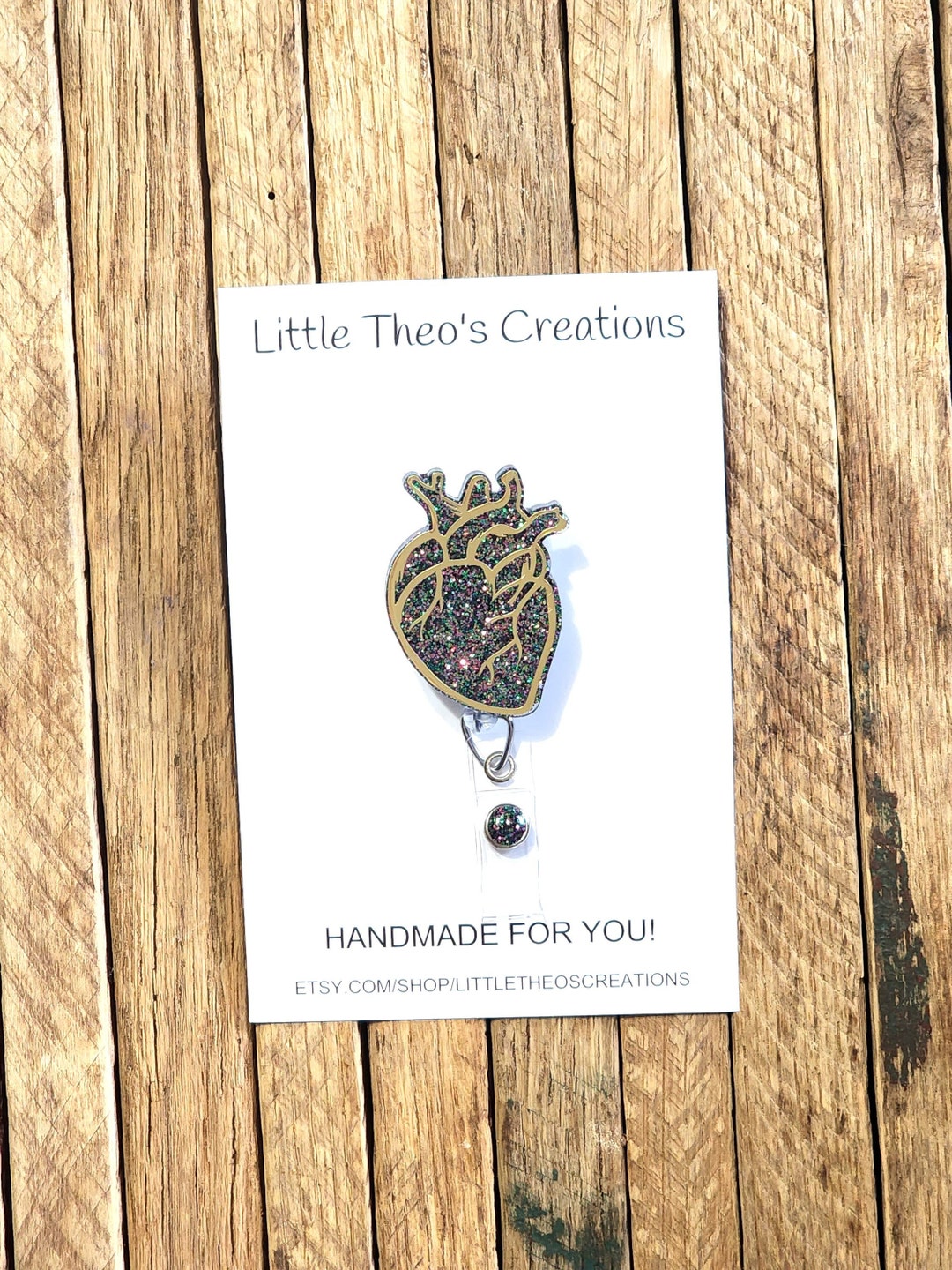 Anatomical Heart Badge Reel, Heart Badge Holder, Cardiac Nurse Badge