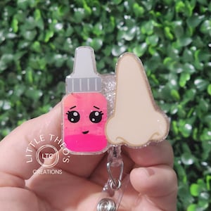 Nose and Spray Badge Reel: Funny ENT Nurse Gift