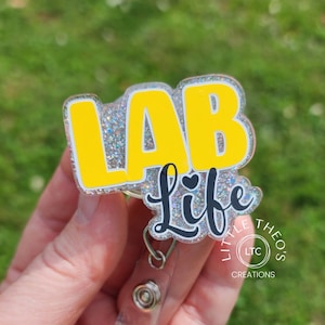 Lab Life Badge Reel: Acrylic Science Badge Clip