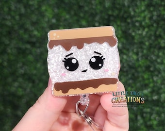 Bobine de badge acrylique S'mores, porte-carte d'identité interchangeable