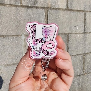 Love Dental Badge Reel, Dental Hygienist, Dental Student Gift, Dental Technician Badge Reel, Dental Assistant Gift, Dental Hygienist Badge