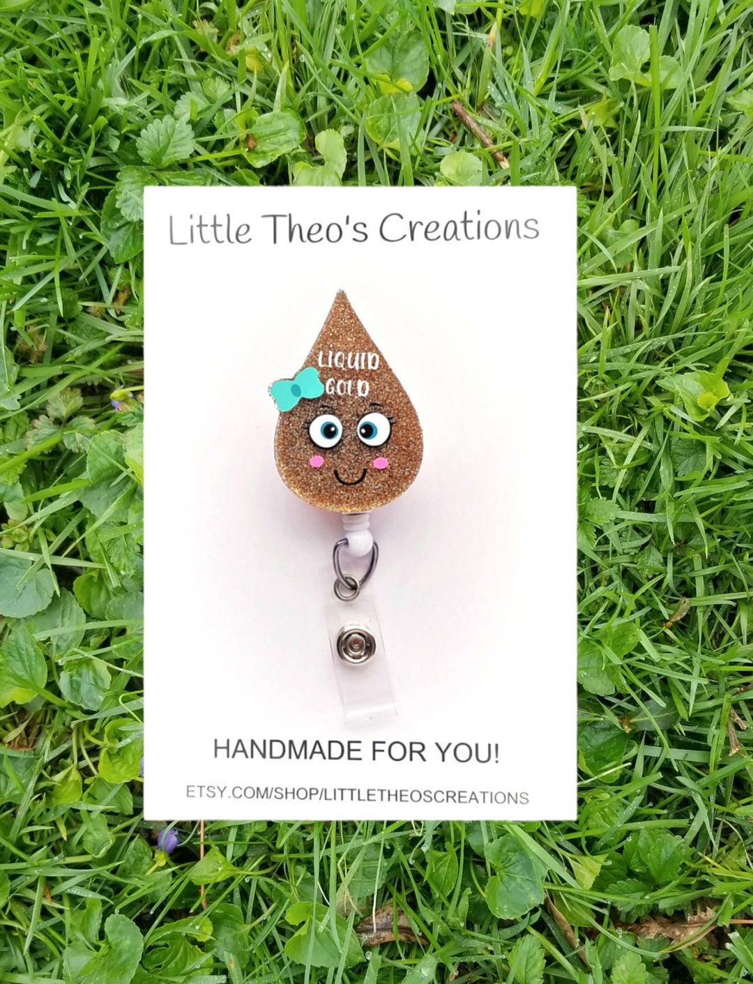 Liquid Gold Badge Reel, Breastfeeding Badge Reel, Lactation Consultant