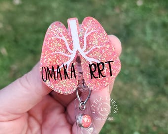 Carrete de insignias de pulmón: regalo para terapeuta respiratorio, porta credencial de médico