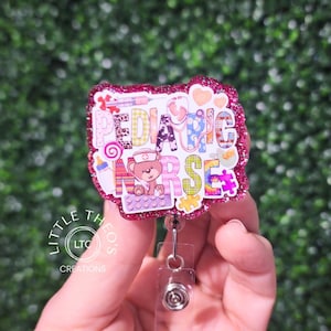 Pediatric Nurse Badge Reel: Interchangeable Acrylic Topper