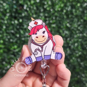 Unicorn Nurse Badge Reel, RN Badge Reel, Medical Badge Holder, Cute Badge Holder, Nursing Student Gift, Gift for Nurse, School Nurse Gift