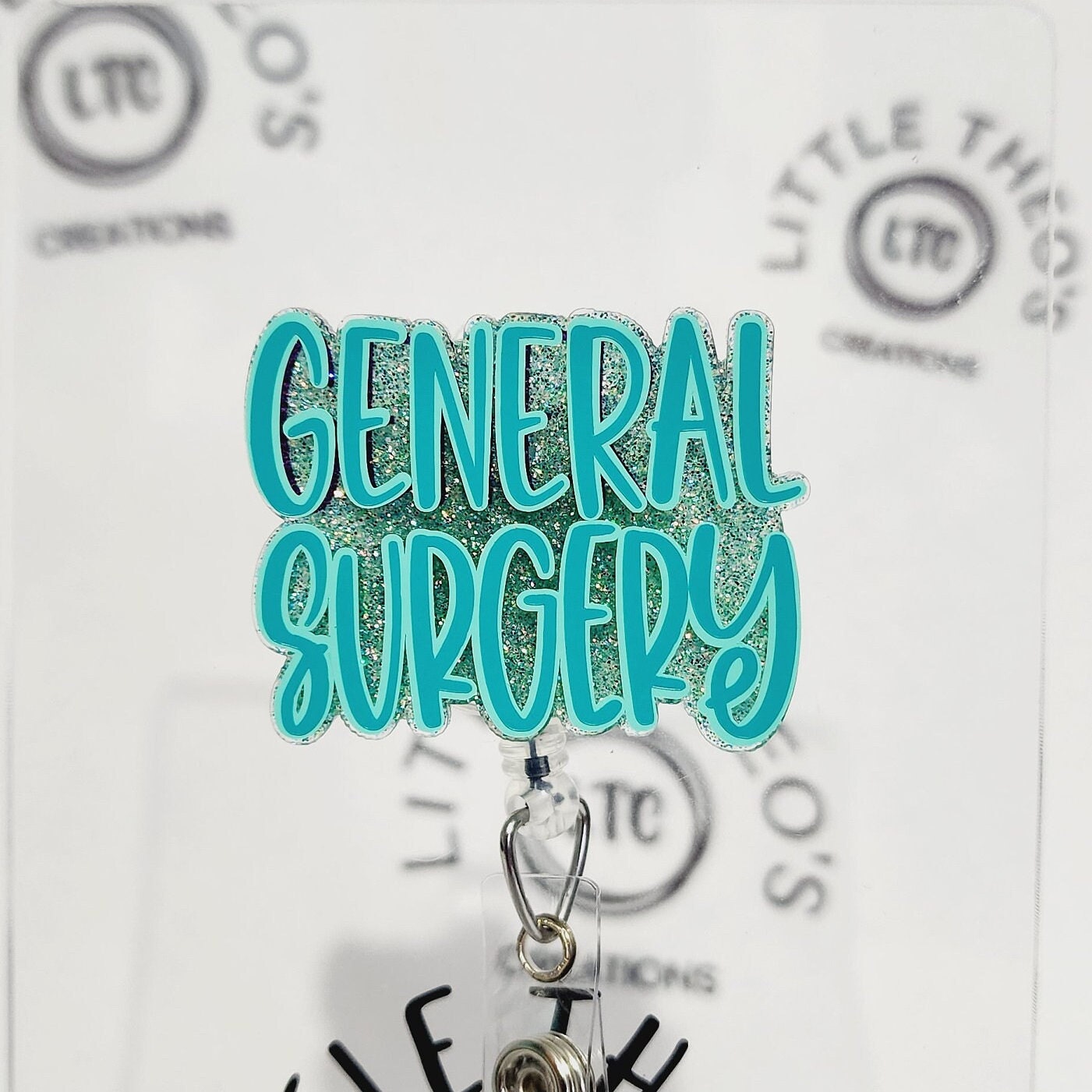 General Surgery Badge Reel, Healthcare Badge Holder, Medical Badge Clip