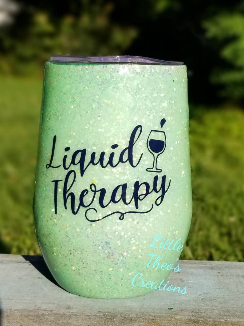 Mint Glitter Tumbler / Liquid Therapy Wine Tumbler / Feeling Etsy