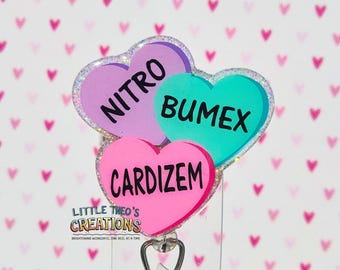 Conversation Hearts Badge Reel: Cardiac Nurse Valentine's Day Topper