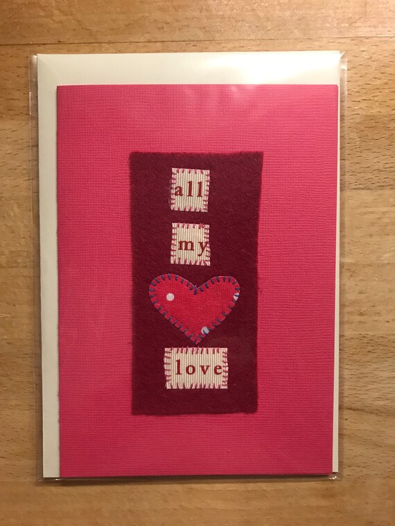 Tarjeta Hecha A Mano Maquina A Mano Alzada Bordado En Etsy