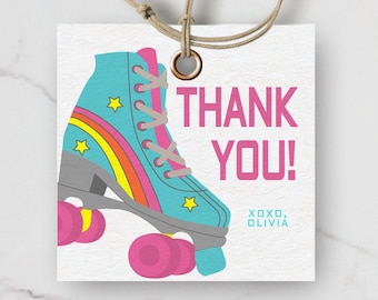 Roller Skate Party Favors Roller Skating Party Favors Printable Favor Tags Template Instant Download Rollerskating Gift Tags PWL9