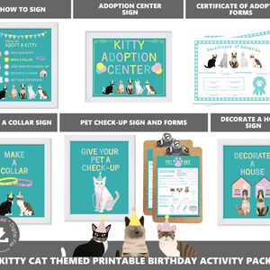 Adopt a Kitty Cat Party Activities Kitty Adoption Station Package Cat Adoption Center Digital Printable Files Instant Download PWL7