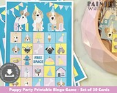 Puppy Dog Bingo Game Printable Bingo Game Bingo Cards Puppy Party Activity Instant Download Party Game Puppy Party Decorations Girls PWL6