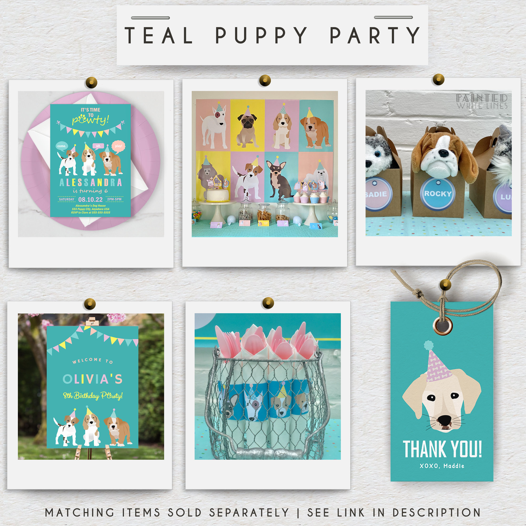 Puppy Party Theme Party Banner Printable Kids Birthday Backdrop Adopt a ...