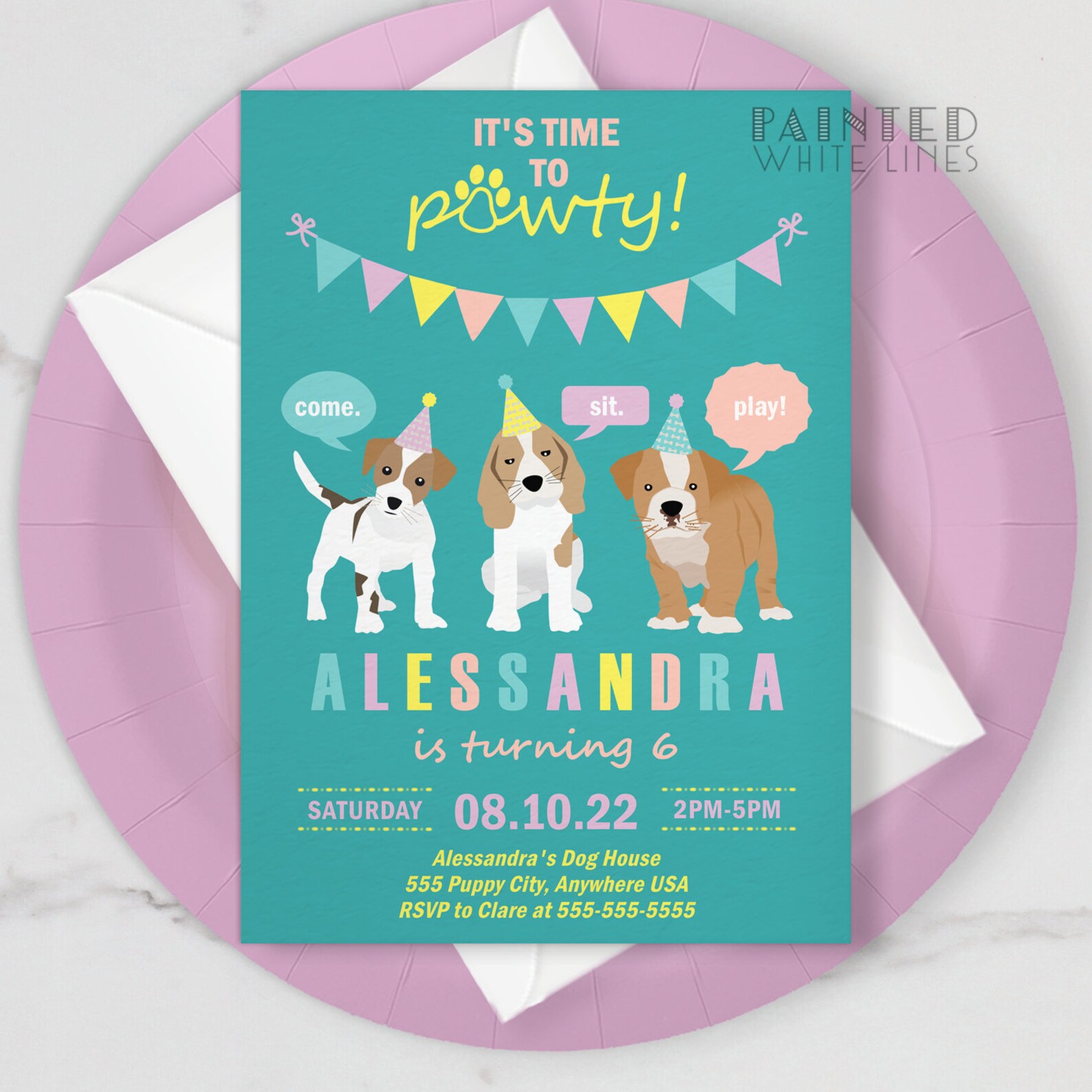 Puppy Party Theme Party Banner Printable Kids Birthday Backdrop Adopt a ...