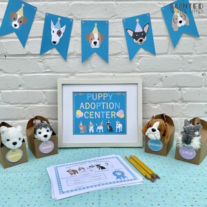 Puppy Dog Birthday Banner Puppy Party Backdrop Sign Digital File Adopt ...
