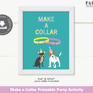 Printable Halsband basteln Party Spiele Geburtstag Welpe Geburtstag Hundegeburtstag Kindergeburtstag Mädchen Geburtstag Party Dekoration Puppy Party PWL6