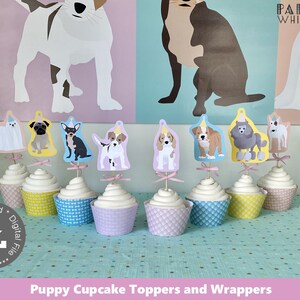 Dog Cupcake Topper Printable Cupcake Toppers Printable Puppy | Etsy