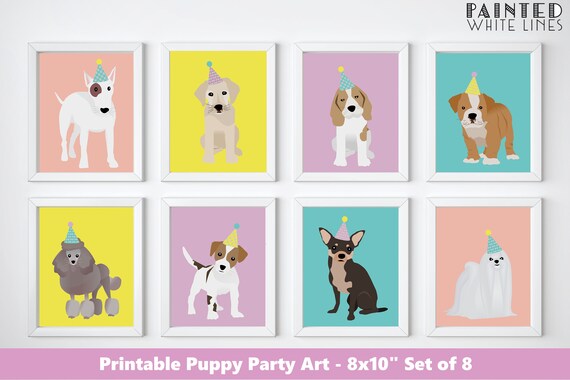 Puppy Party Decor 8x10 Dog Printables Instant Download Bull | Etsy