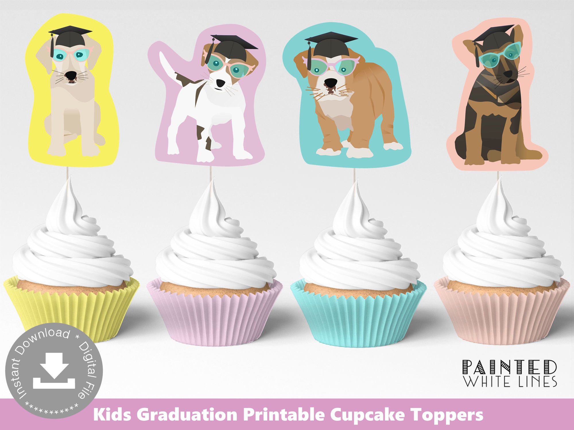 Preschool Graduation Cupcake Toppers Cupcake Wrappers Printable Kindergarten Graduation Party Futures So Bright I Gotta Wear