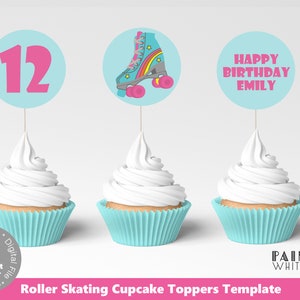 Printable Roller Skate Cupcake Toppers Template Roller Skate Cake ...