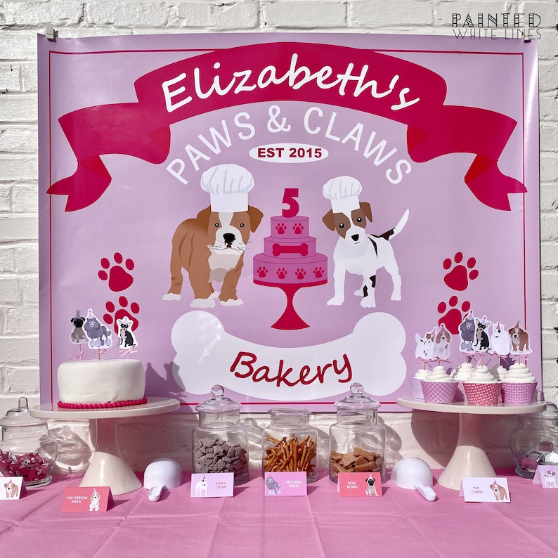 Pink Puppy Dog Theme Birthday Party Instant Download Girls Birthday ...