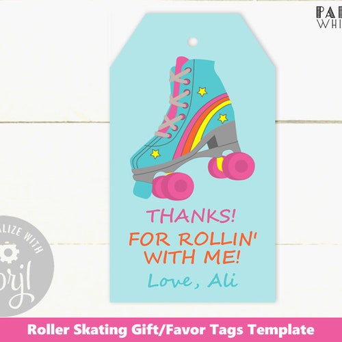 INSTANT DOWNLOAD Printable Skate Party Favor Card Roller Derby - Etsy