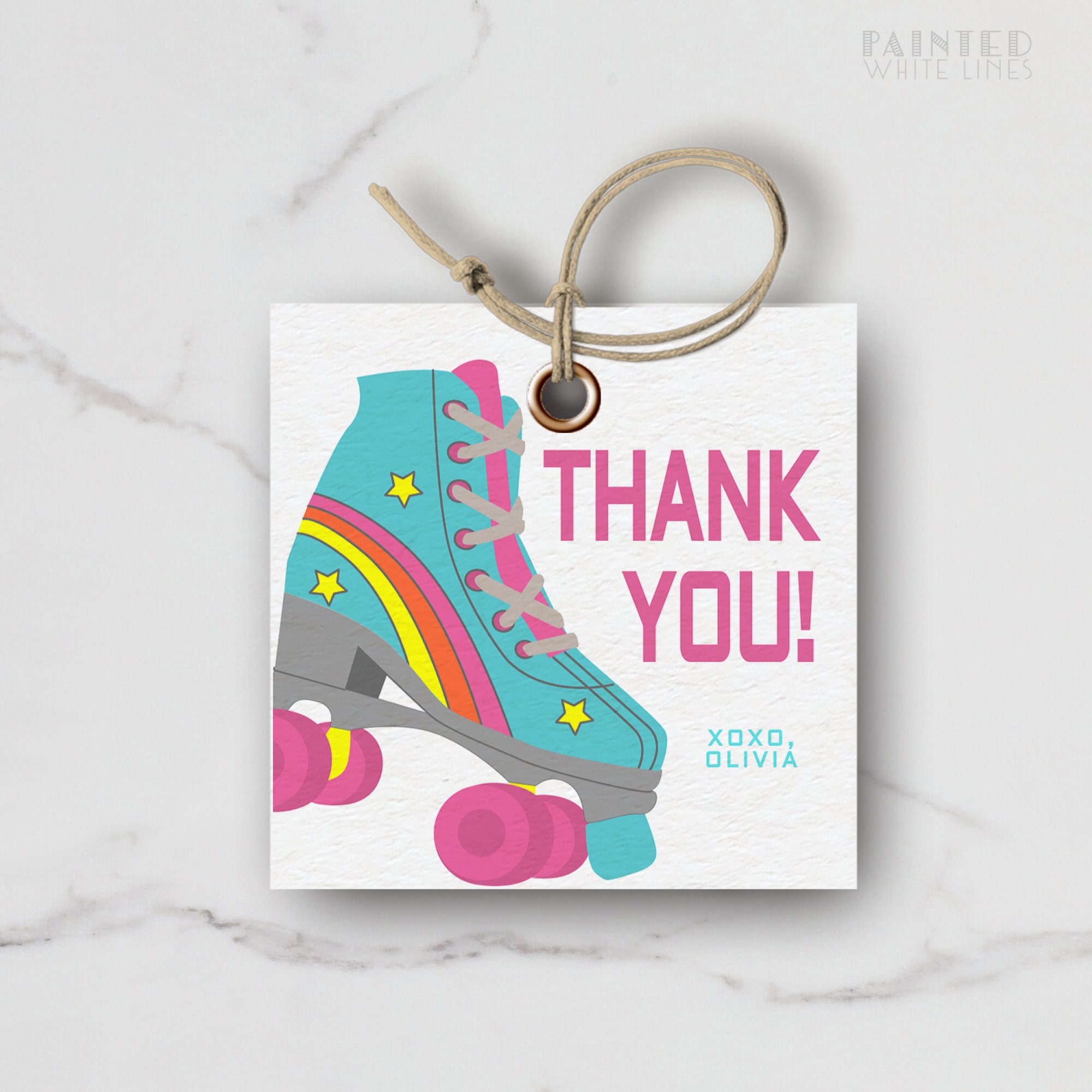 Roller Skating Party Favor Bags Template Download Printable