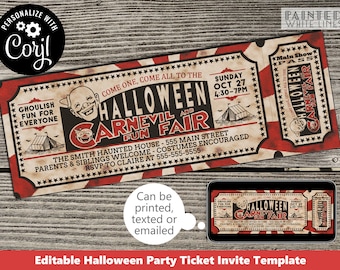 Haunted Carnival Invitation Halloween Carnival Invitation Scary Carnival Halloween Invitation Haunted Circus Halloween Scary Halloween PWL24