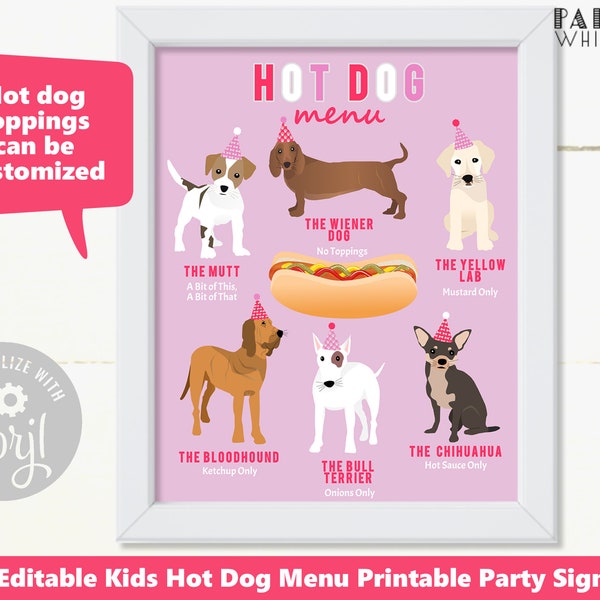 Hot Dog Bar Printables - Etsy