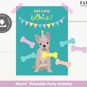 Give a Dog a Bone Puppy Party Game Printable Activity Bone Garland Birthday Party Girls Birthday Party Decor Puppy Adoption PWL6 PWL4