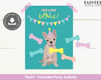 Give a Dog a Bone Puppy Party Game Printable Activity Bone Garland Birthday Party Girls Birthday Party Decor Puppy Adoption PWL6 PWL4