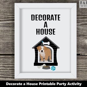 Printable Adopt a Pet Party Games Decorate a House Sign Birthday Pet Adoption Party Pet Party Supplies Boys Birthday Party PWL18BW