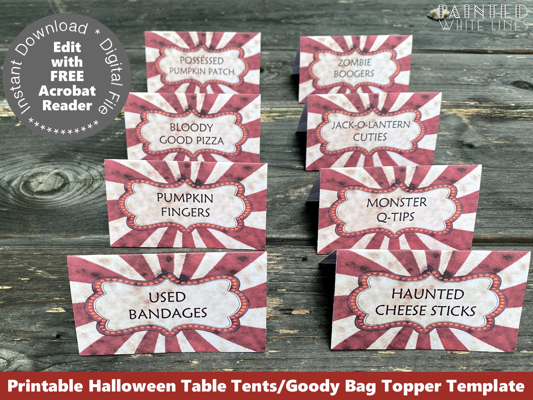 Printable Halloween Food Name Cards Buffet Cards Template Food - Etsy