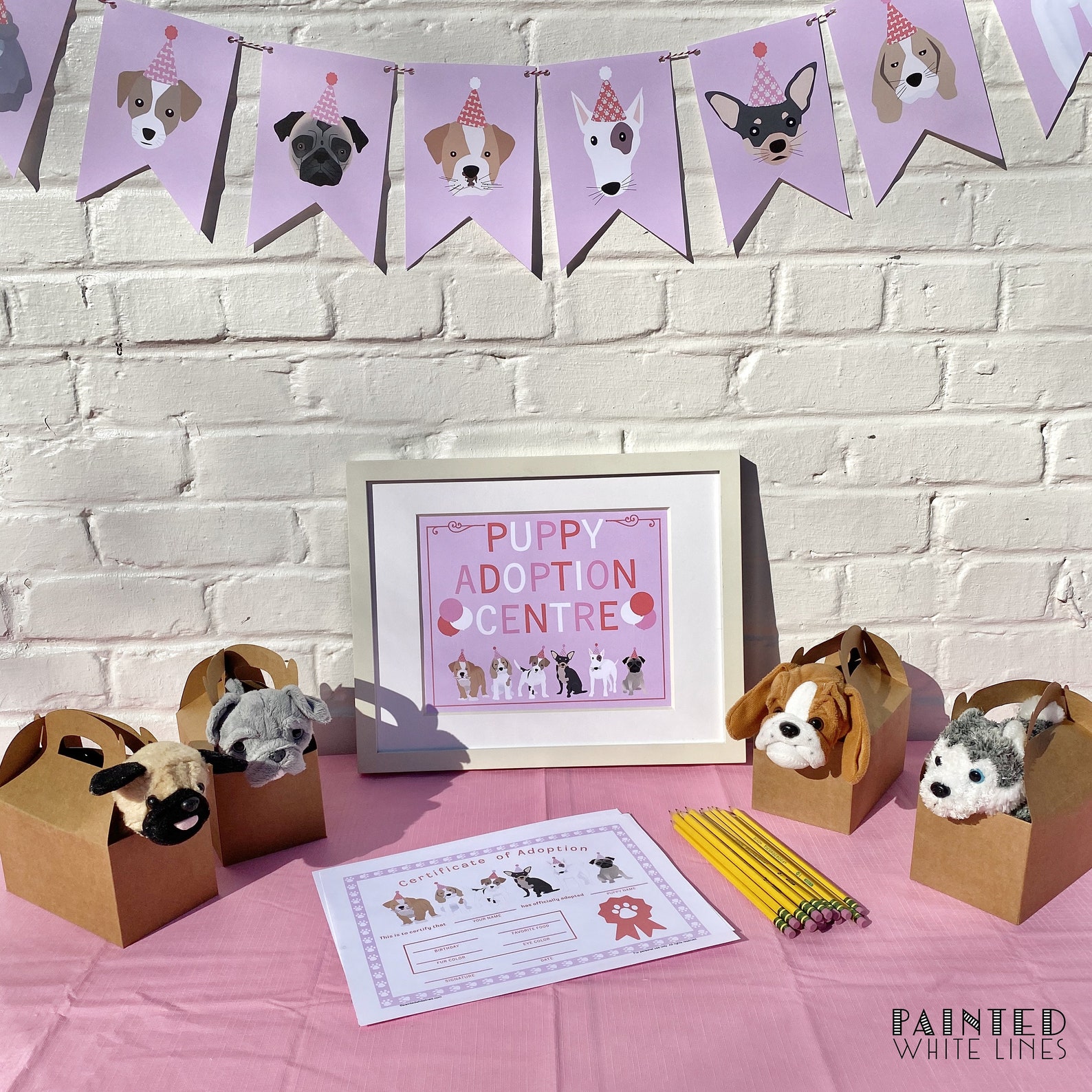 Pink Puppy Dog Theme Birthday Party Instant Download Girls Birthday ...