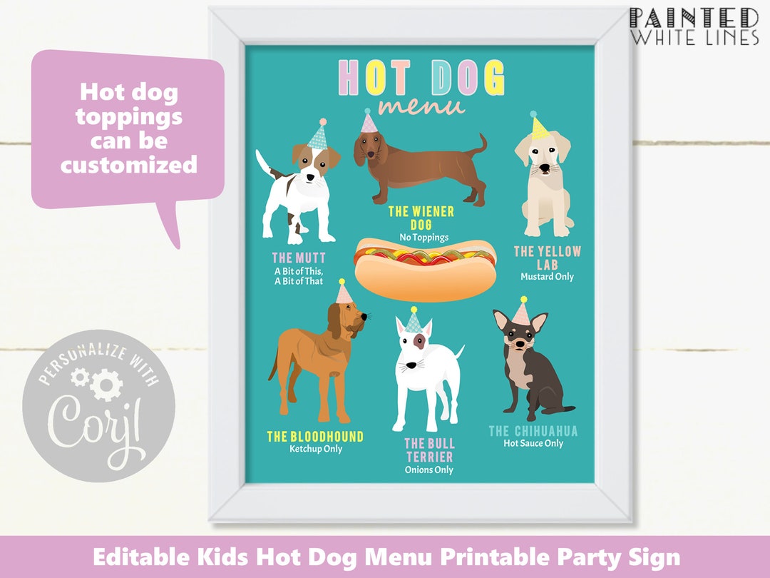 Hot Dog Bar: Free Party Printables, Pocket Change Gourmet, Recipe