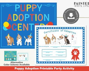 Boys Puppy Adoption Certificate Puppy Dog Adoption Certificate Printable Birthday Party Puppy Adoption Party Adopt A Pet Dog Birthday PWL18