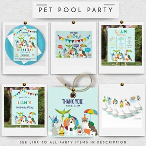Pet Themed Pool Party Invitation Template Download Swim Party Invite ...