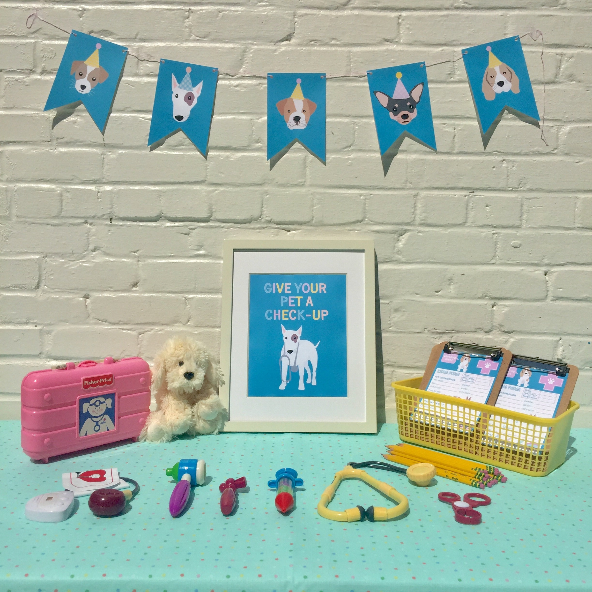Puppy Party Birthday Banner Puppy Dog Backdrop Sign Digital File Adopt ...