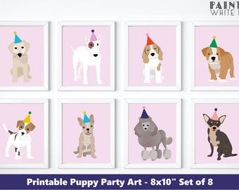 Puppy Party Decor 8x10 Dog Printables Instant Download Bull | Etsy