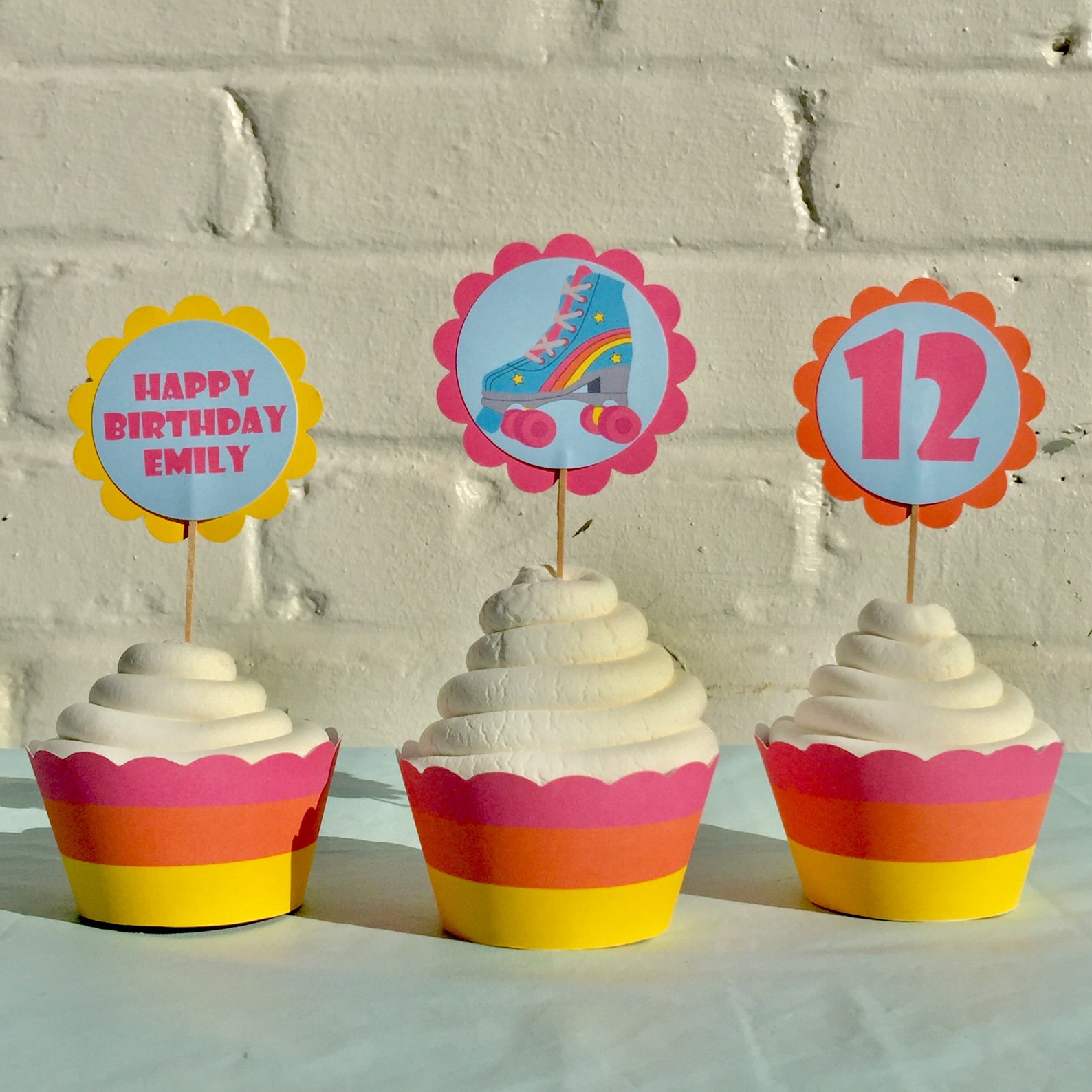 Printable Roller Skate Cupcake Toppers Template Roller Skate - Etsy