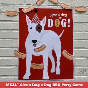 Geben Sie einem Hund einen Hot Dog Party Spiel druckbare Aktivität Picknick Party Kindergeburtstag Hot Dog Girlande Dekor Hinterhof BBQ Barbeque Grill PWL8