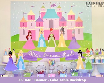 Princess Party Birthday Banner Castle Party Decorations Etsy
