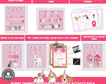 Adopt a Puppy Party Activities Puppy Adoption Station Package Puppy Adoption Center Digital Printable Files Instant Download PWL20